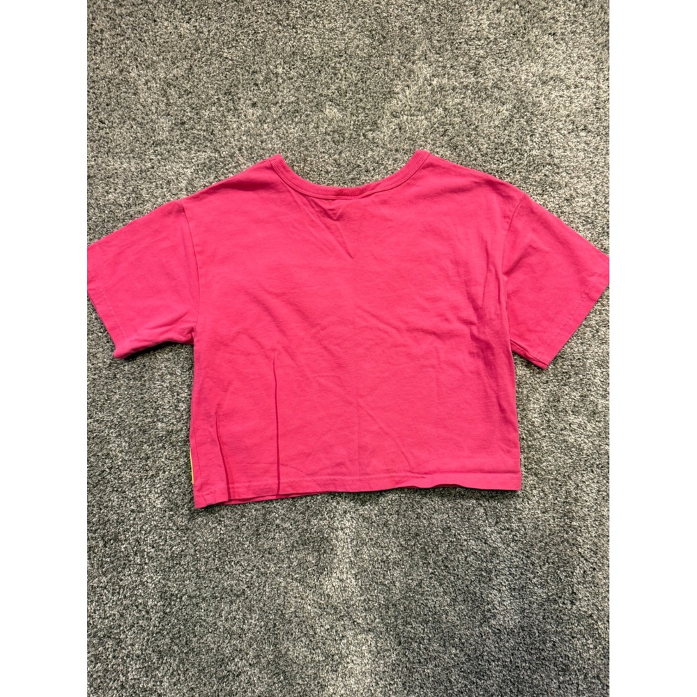 Champion‎ Reverse Weave Crop Top T-Shirt Pink Embroidered Logo Patch 19 Small - Picture 2 of 9